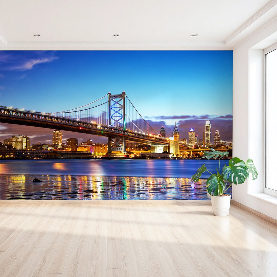 Fototapeta - most, miasto, noc