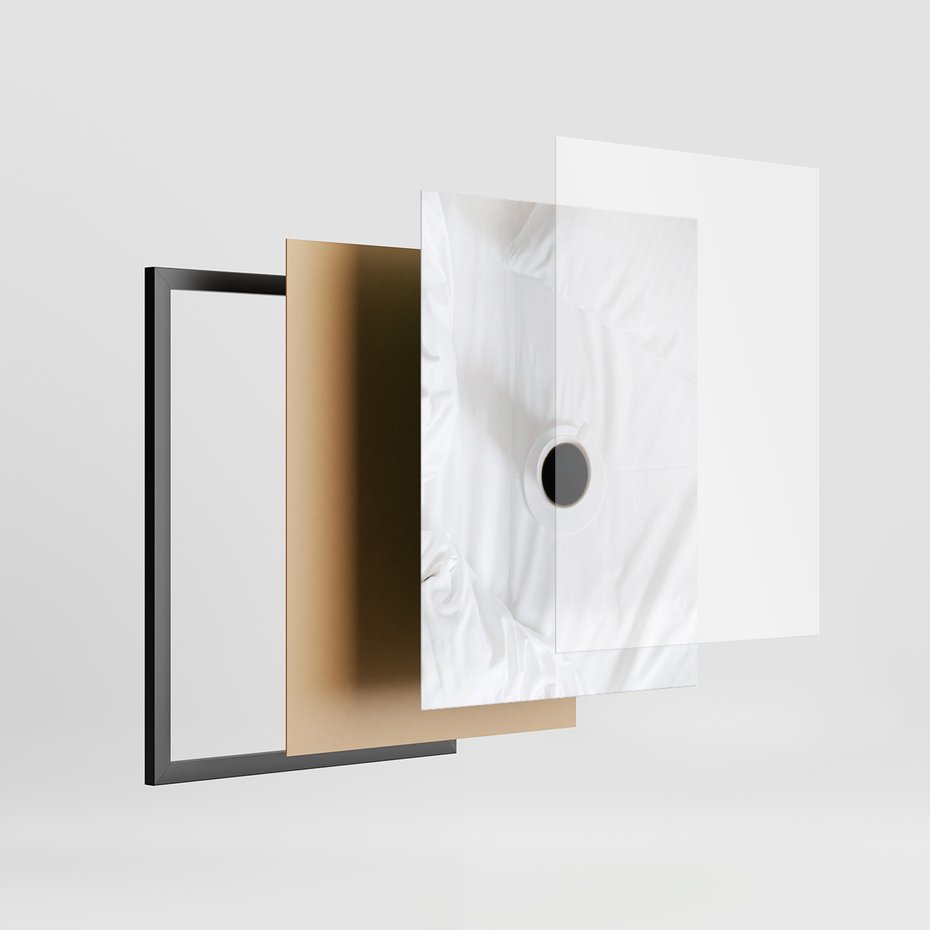 Zestaw obrazy w ramie, plakaty - śniadanie, cytryny, minimalizm - rama czarna