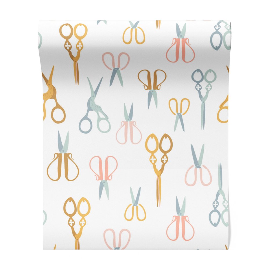 Tapeta - nożyczki, tło, retro