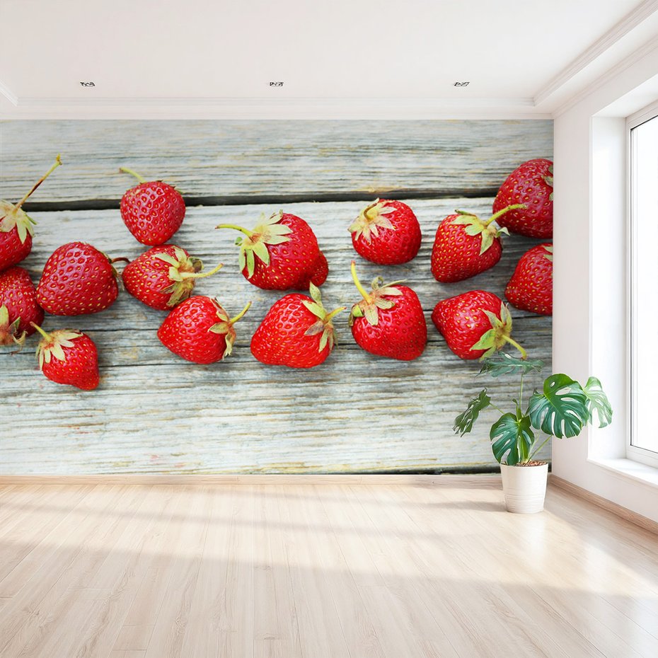 Fototapeta - truskawki, owoce, czerwony