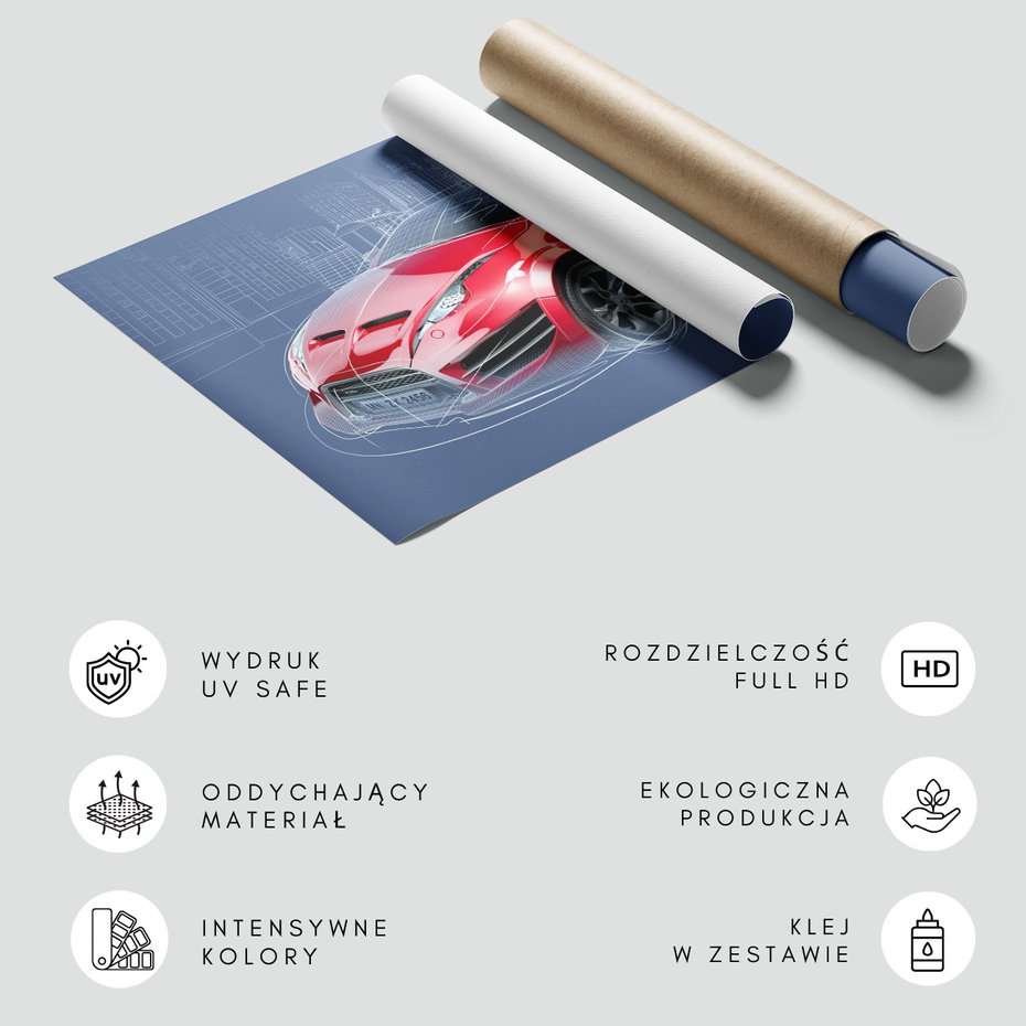 Fototapeta - samochód, miasto, grafika