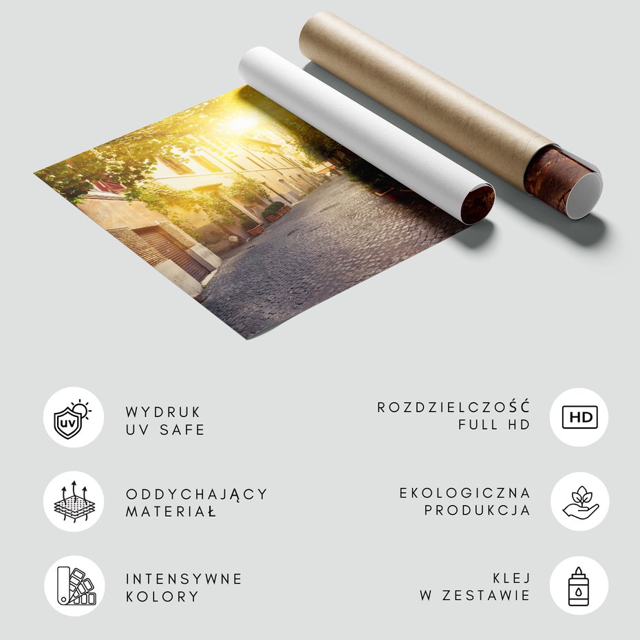 Fototapeta - uliczka, miasto, brukowana,