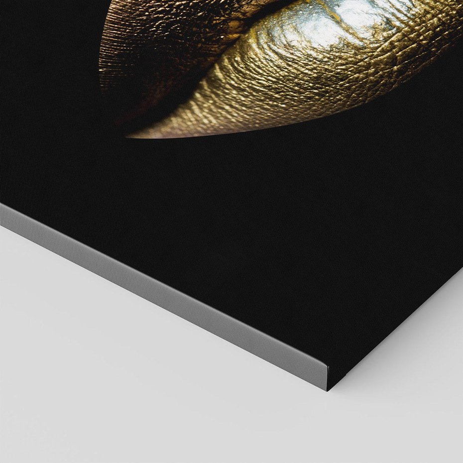 Obraz na płótnie - usta, złoto, blask