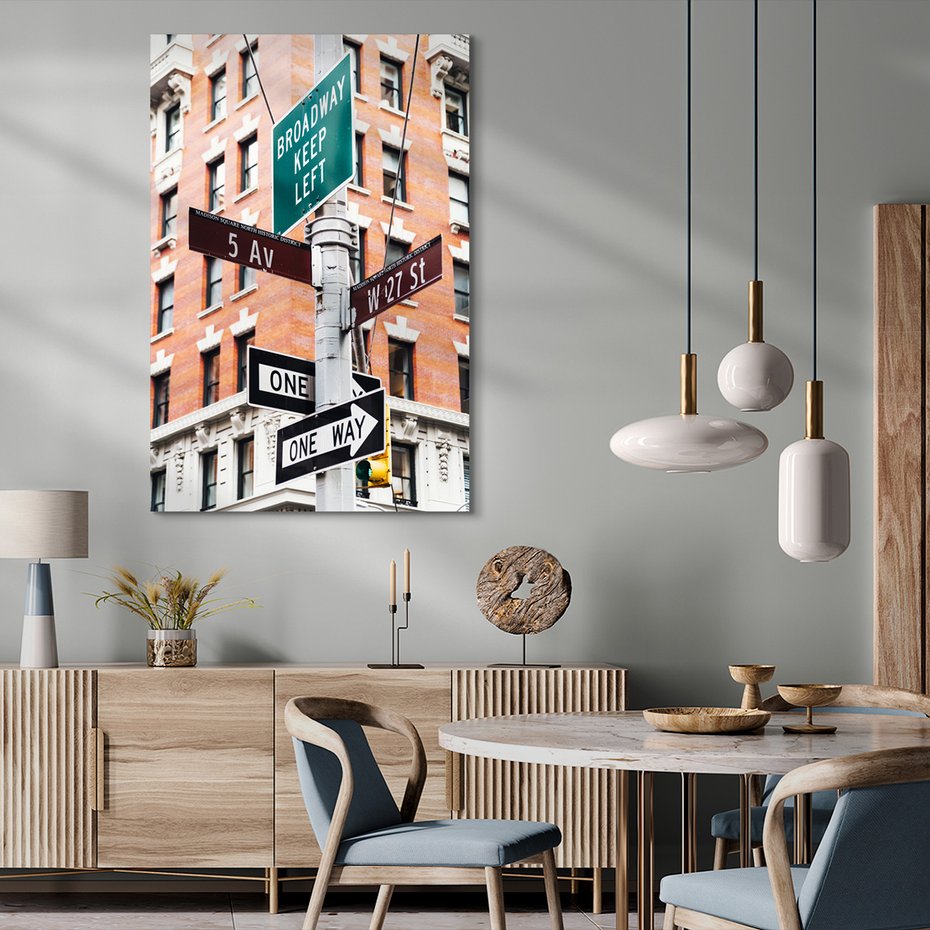 Obraz na płótnie - ulica, znaki, miasto