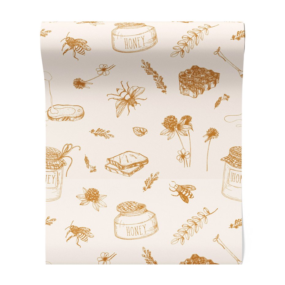 Tapeta - miód, pszczoła, kwiaty