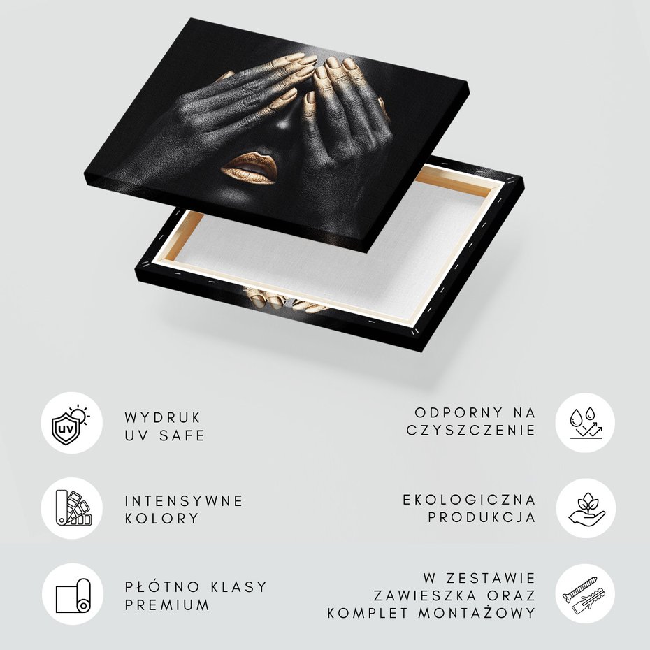 Obraz na płótnie - abstrakcja, złoto, ręce