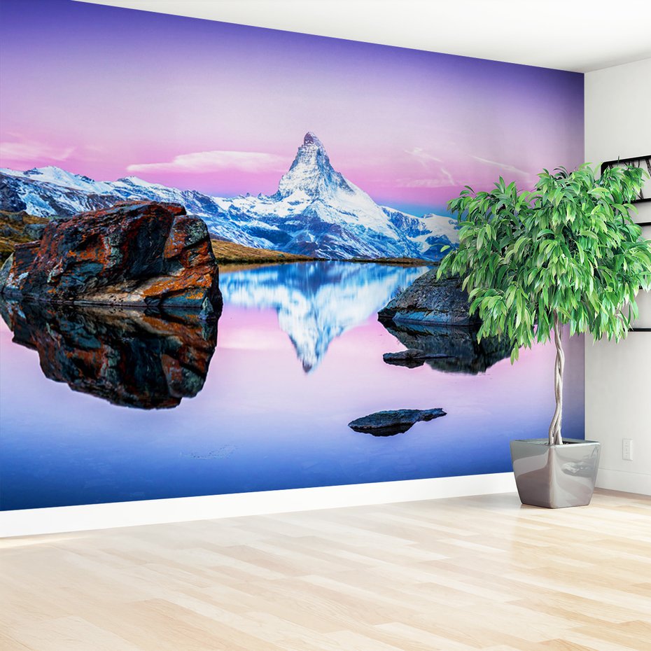 Fototapeta - góry, jezioro, odbicie