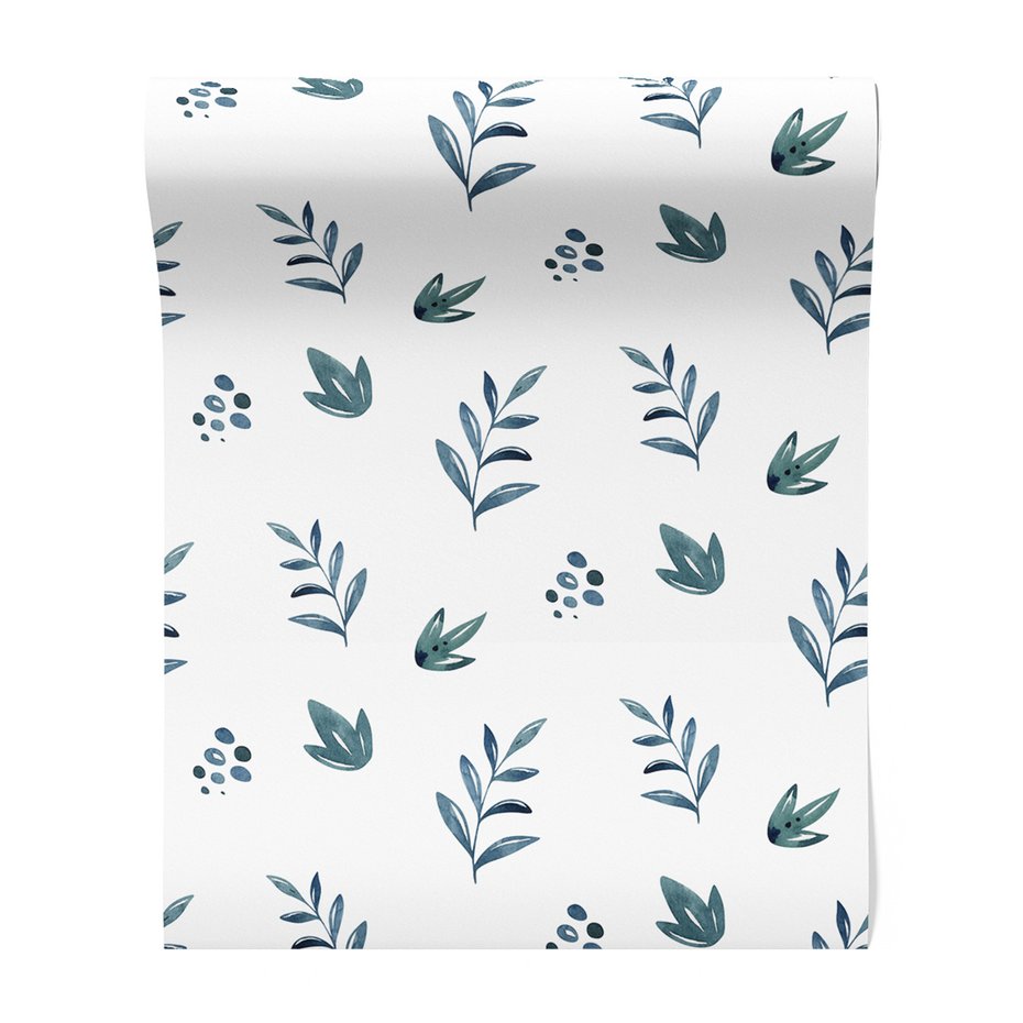 Tapeta - liście, gałązki, kropki