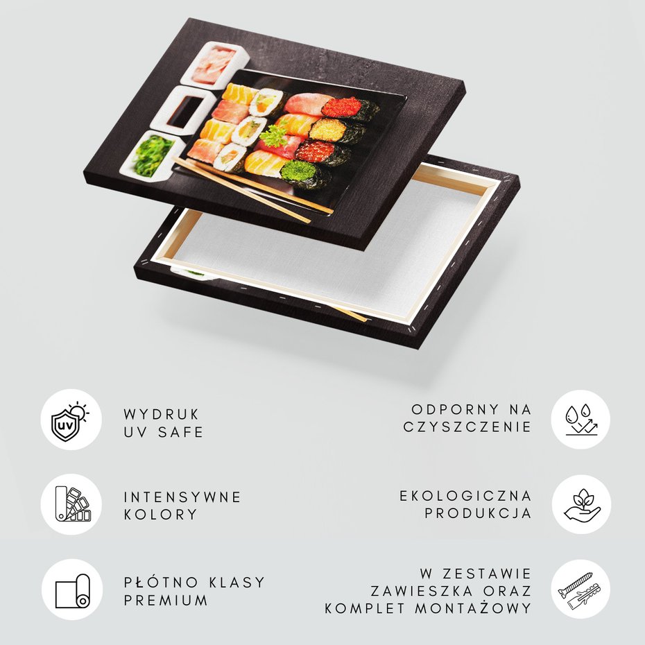 Obraz na płótnie - sushi, jedzenie, kuchnia