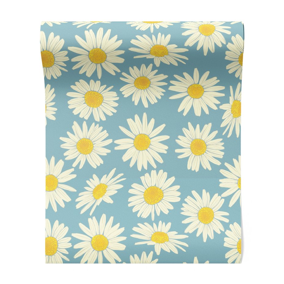 Tapeta - kwiaty, stokrotki, wzór