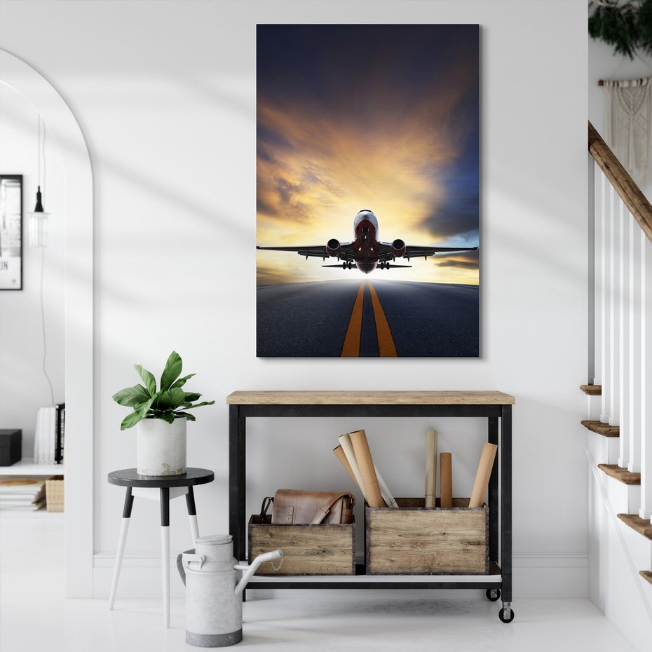Obraz na płótnie - samolot, lotnisko, start