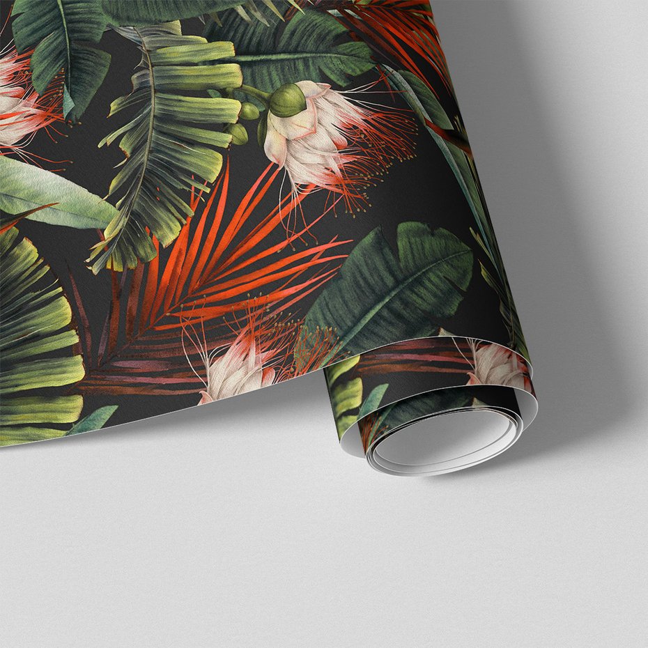 Tapeta - kwiaty, liście, tropiki