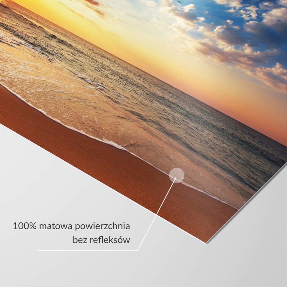 Fototapeta - zachód słońca, plaża, morze