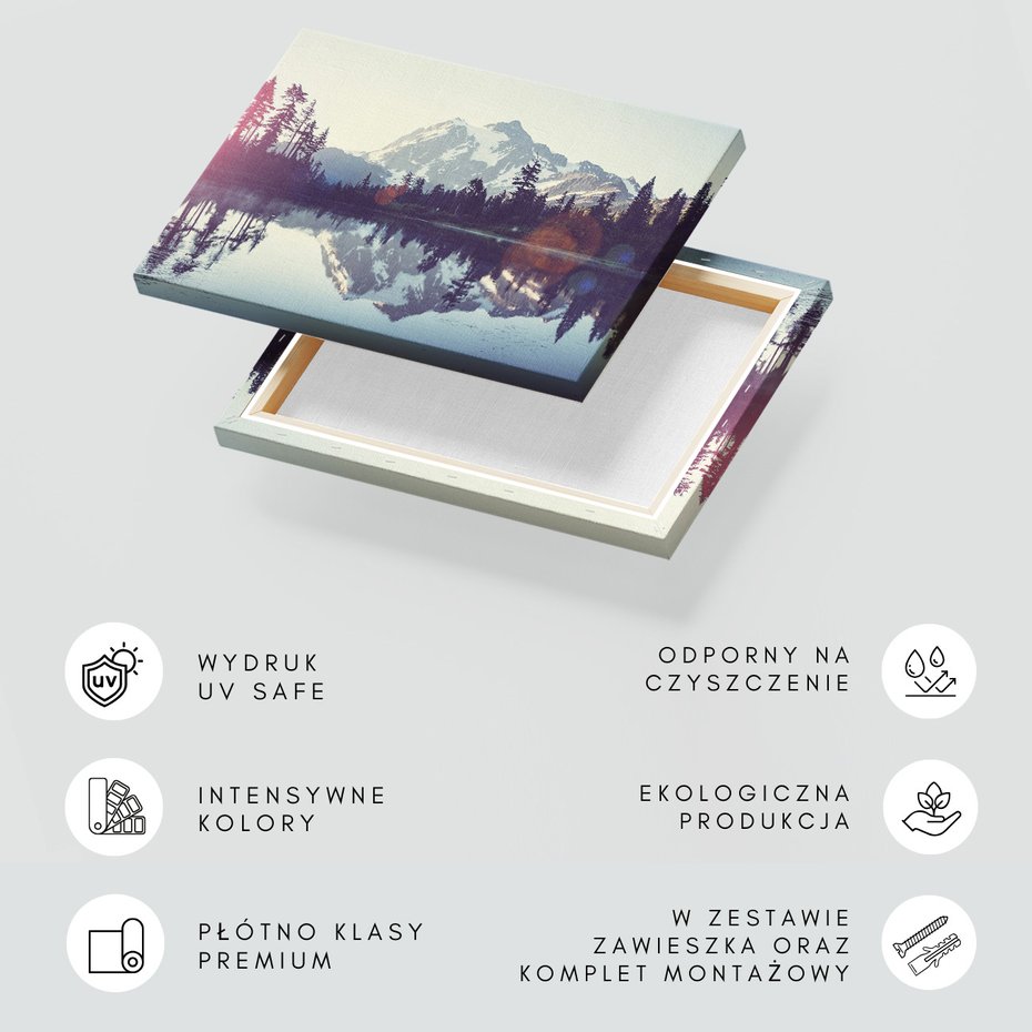 Obraz na płótnie - góry, jezioro, las