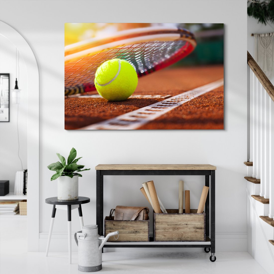 Obraz na płótnie - tenis, piłka, kort