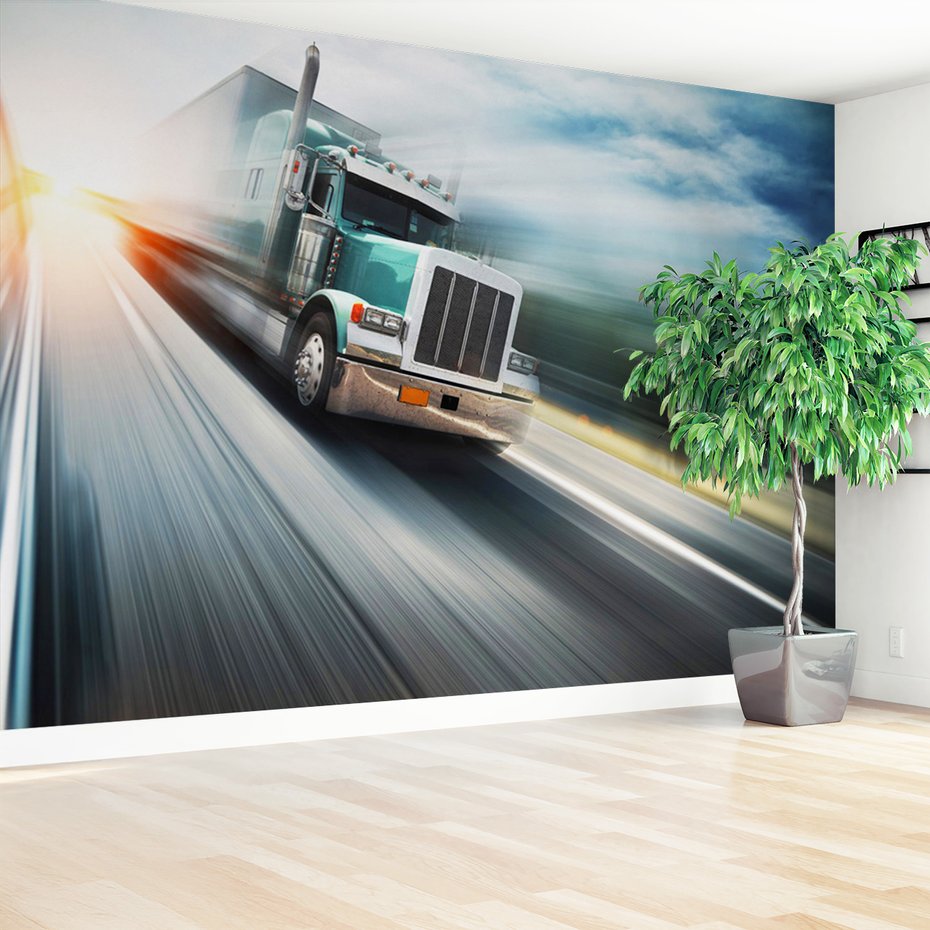 Fototapeta - ciężarówka, droga, transport