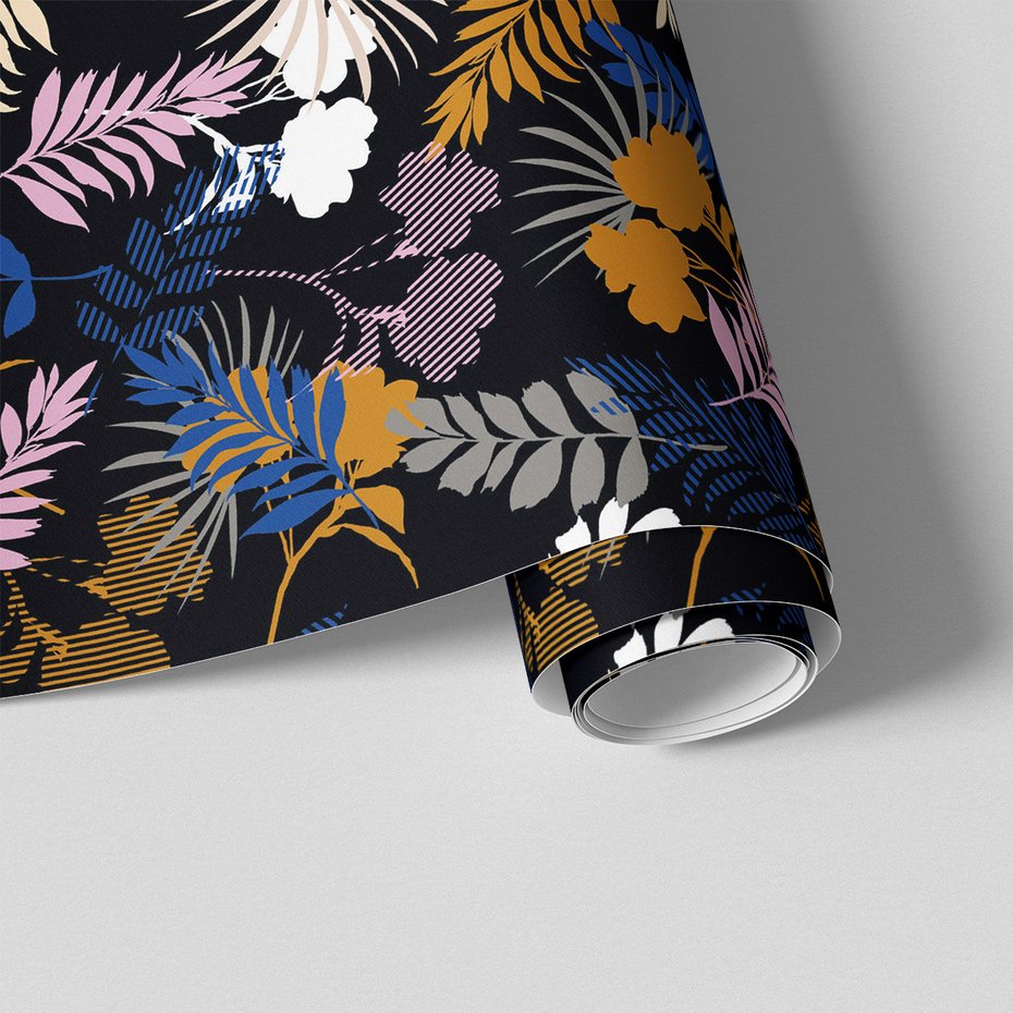 Tapeta - liście, kwiaty, tło