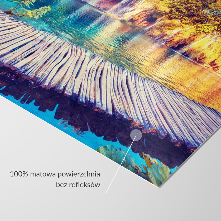 Fototapeta - wodospad, jezioro, las