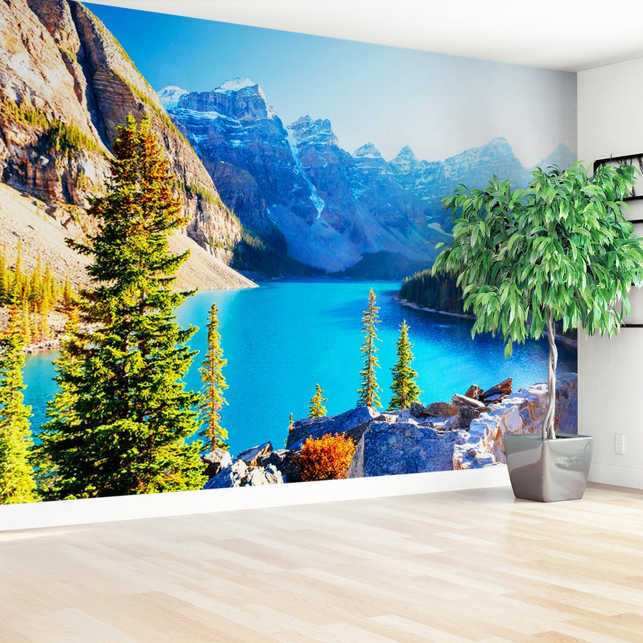 Fototapeta - góry, jezioro, las