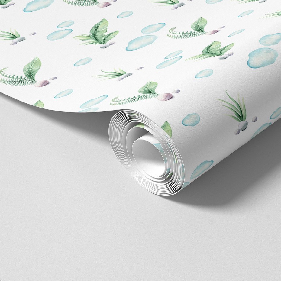 Tapeta - liście, chmury, kamienie