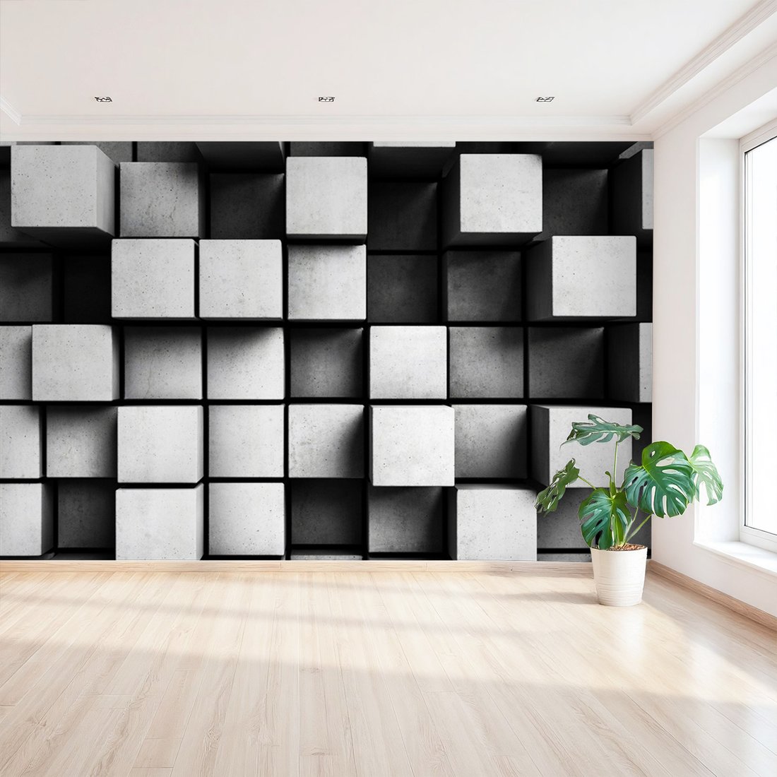 Fototapeta - kostki, beton, szarość