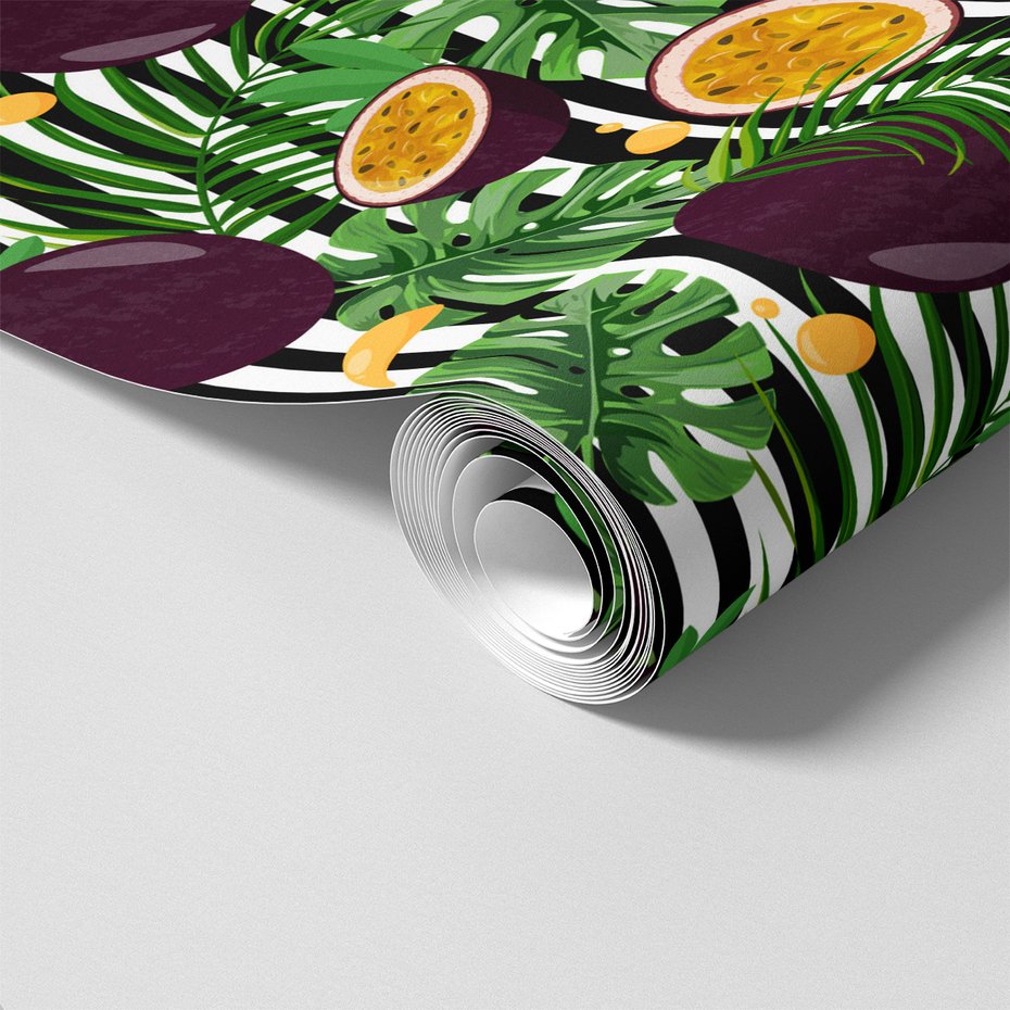 Tapeta - owoce, liście, pasja