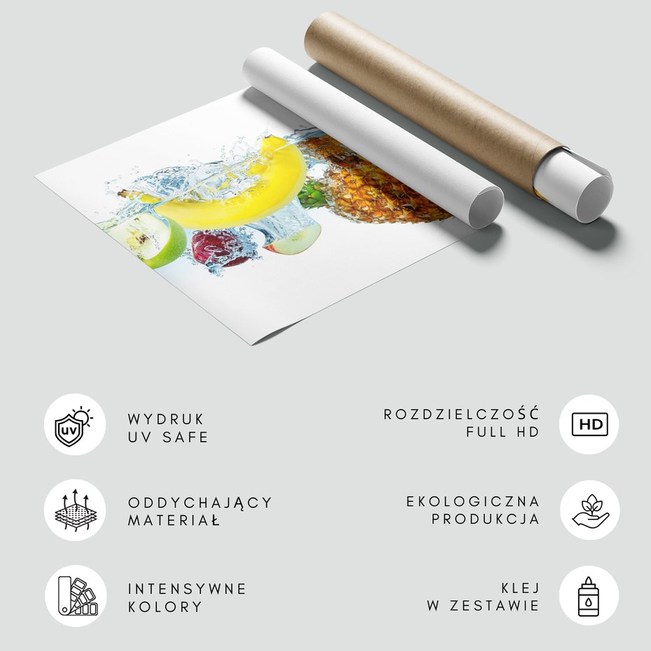 Fototapeta - owoce, woda, świeżość