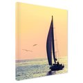 Obraz na płótnie - żaglówka, morze, ptaki