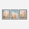 Zestaw obrazy w ramie, plakaty - kwiaty, rośliny, delikatne - rama czarna