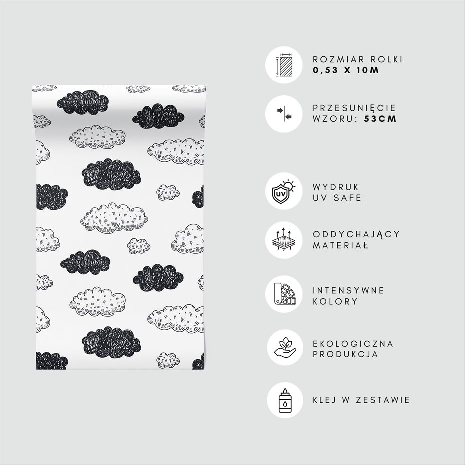 Tapeta - dziecięca, chmury, niebo,