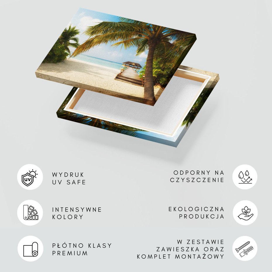 Obraz na płótnie - plaża, morze, palmy
