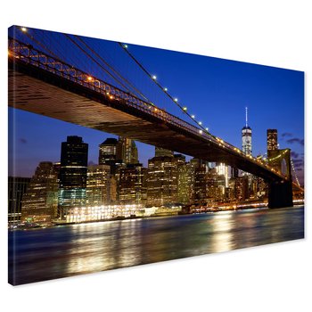 Obraz na płótnie - miasto, most, noc