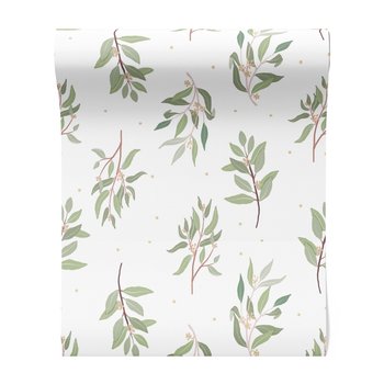 Tapeta - liście, gałązki, kropki