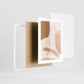 Zestaw obrazy w ramie, plakaty - kobieta, abstrakcja, ciało - rama biała