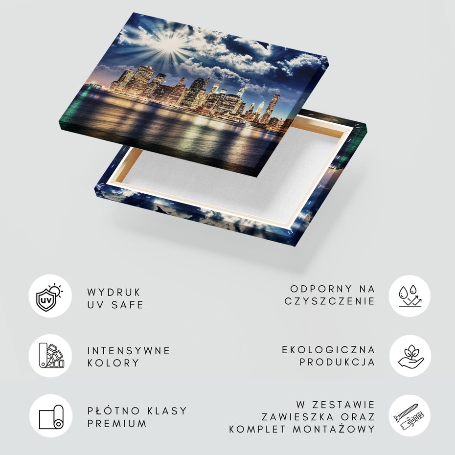 Obraz na płótnie - miasto, noc, niebo