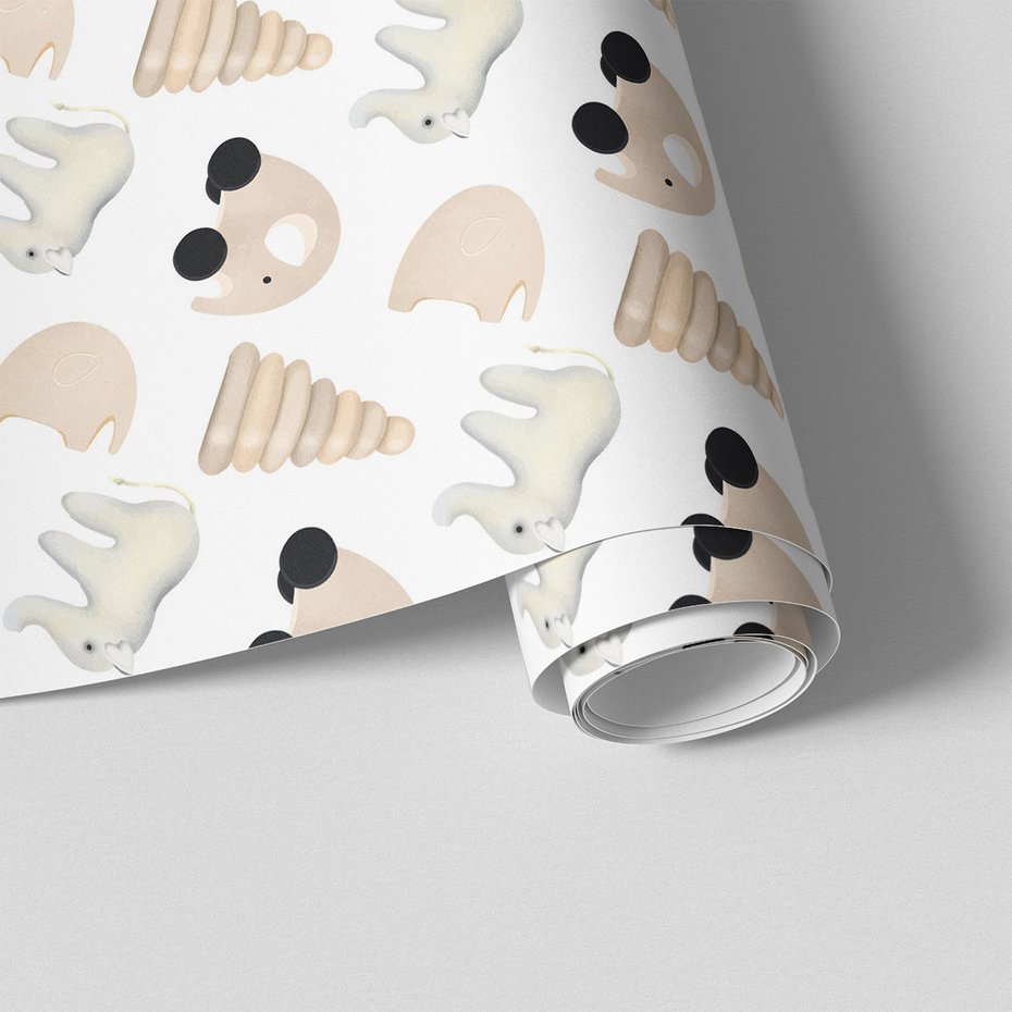 Tapeta - dziecięca, słoń, zabawka, piramida