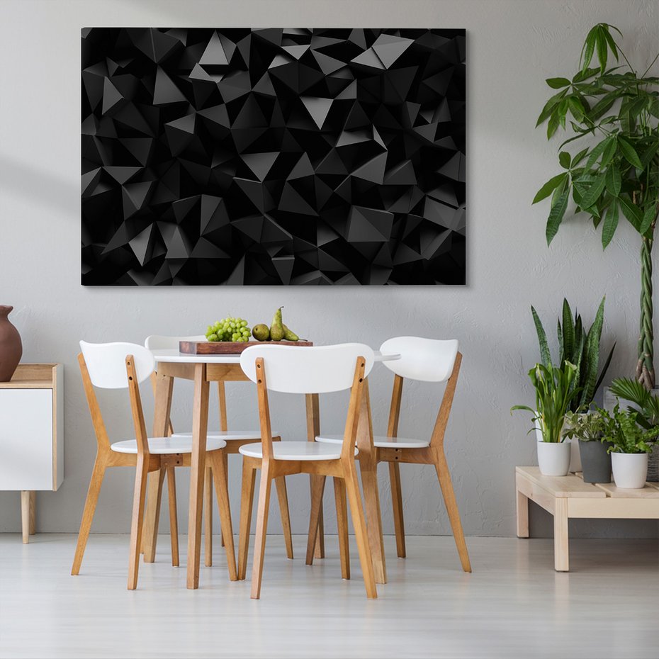 Obraz na płótnie - abstrakcja, trójkąty, ciemny