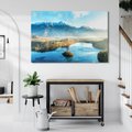 Obraz na płótnie - jezioro, góry, wyspa