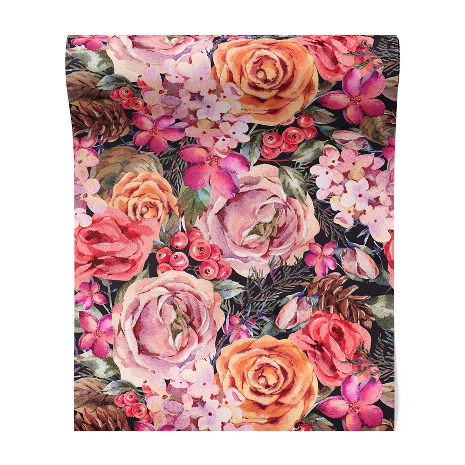 Tapeta - róże, kwiaty, szyszki