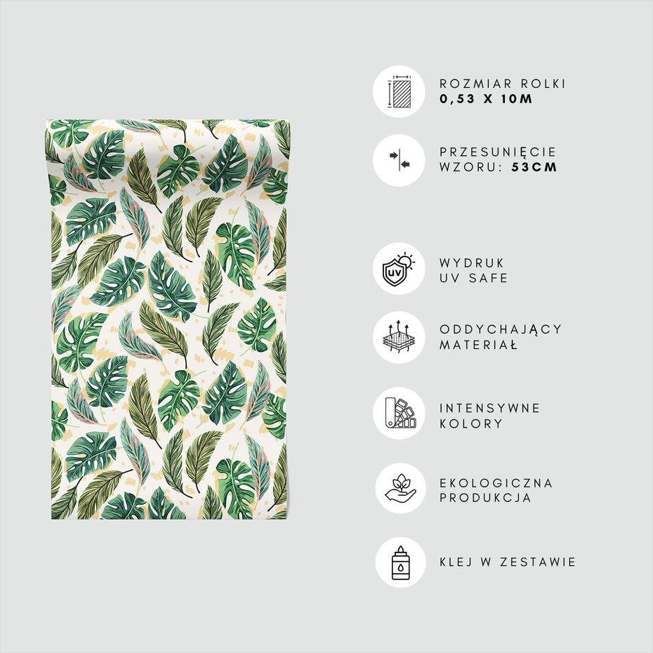 Tapeta - liście, monstera, wzór