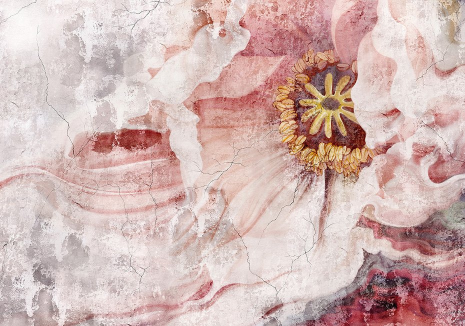 Fototapeta - loft, kwiaty, mural