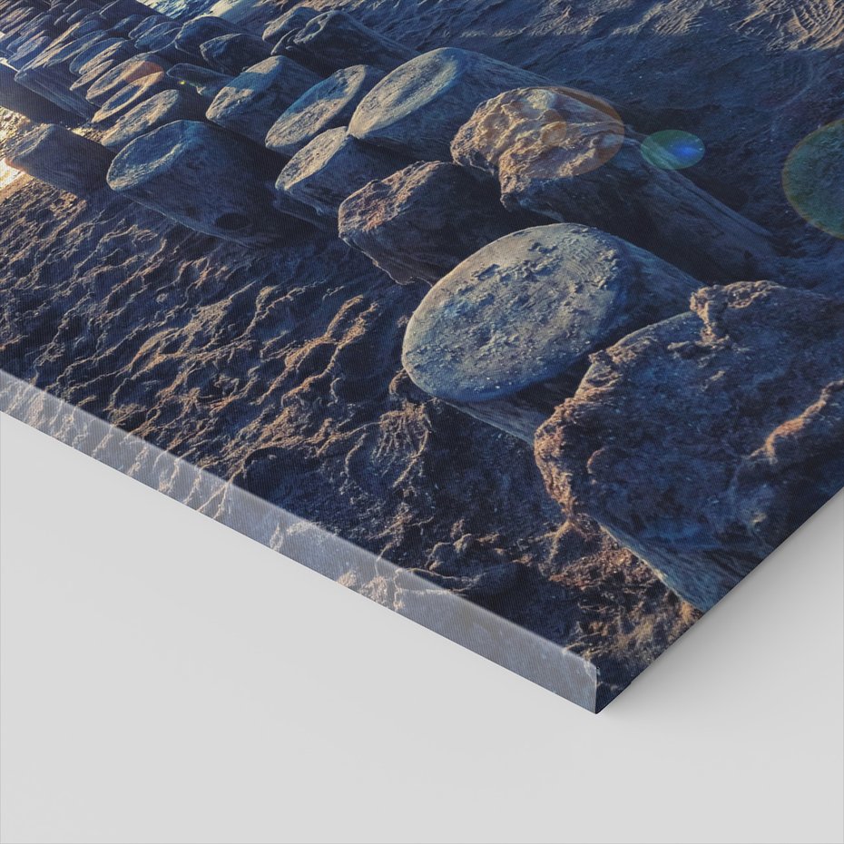 Obraz na płótnie - plaża, morze, zachód słońca