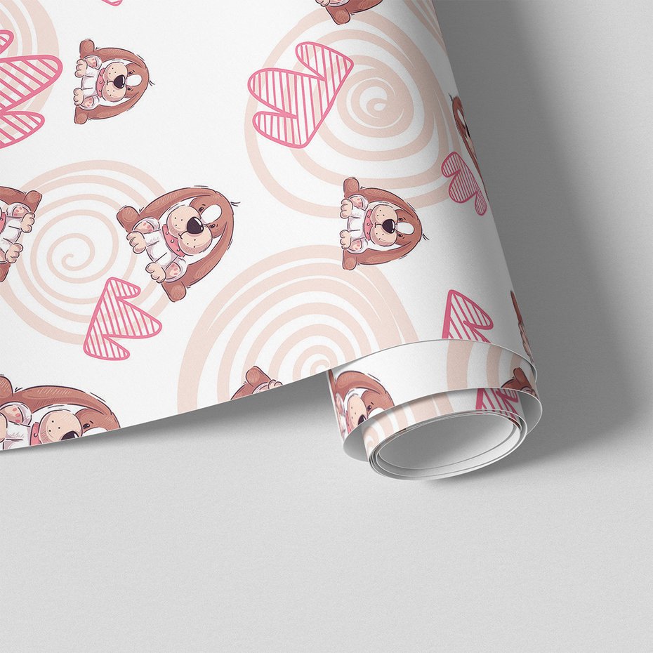 Tapeta - dziecięca, pies, serce,