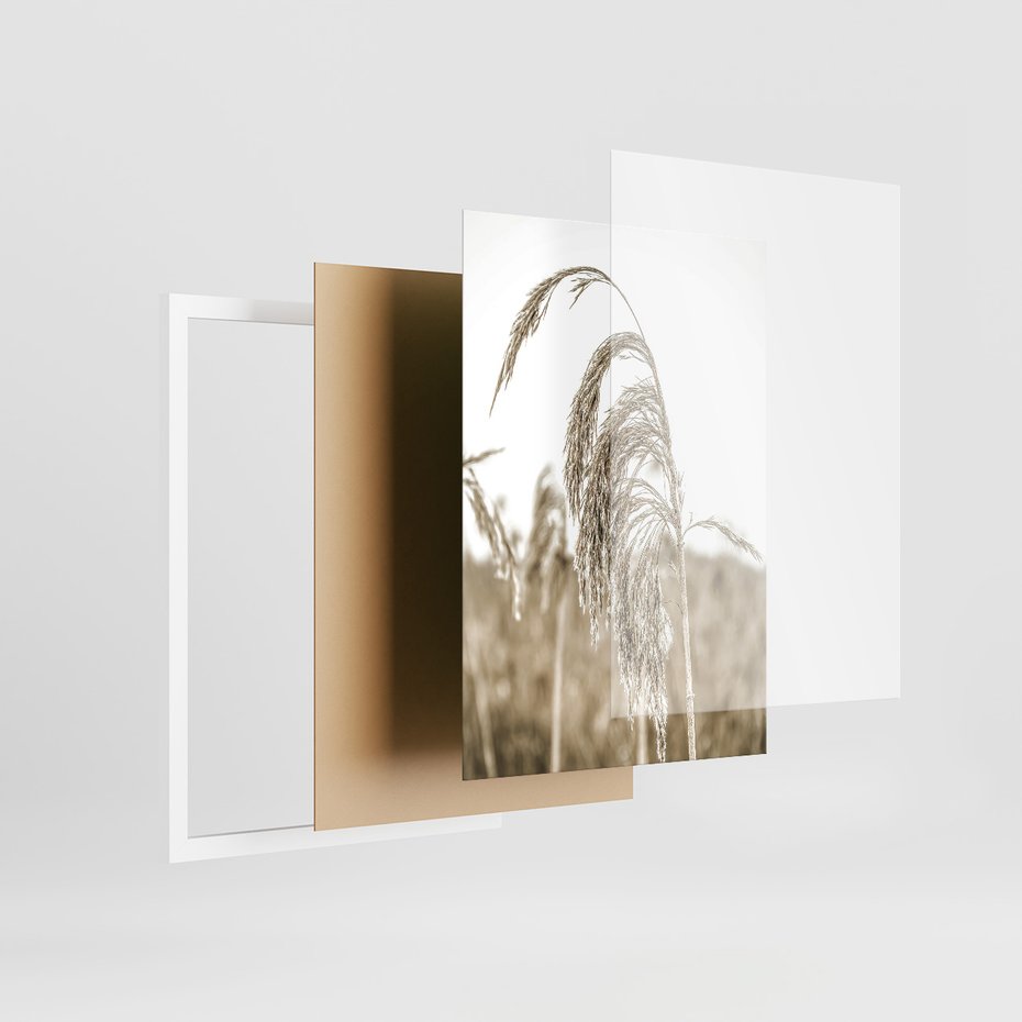 Zestaw obrazy w ramie, plakaty - natura, drewno, wieś - rama biała