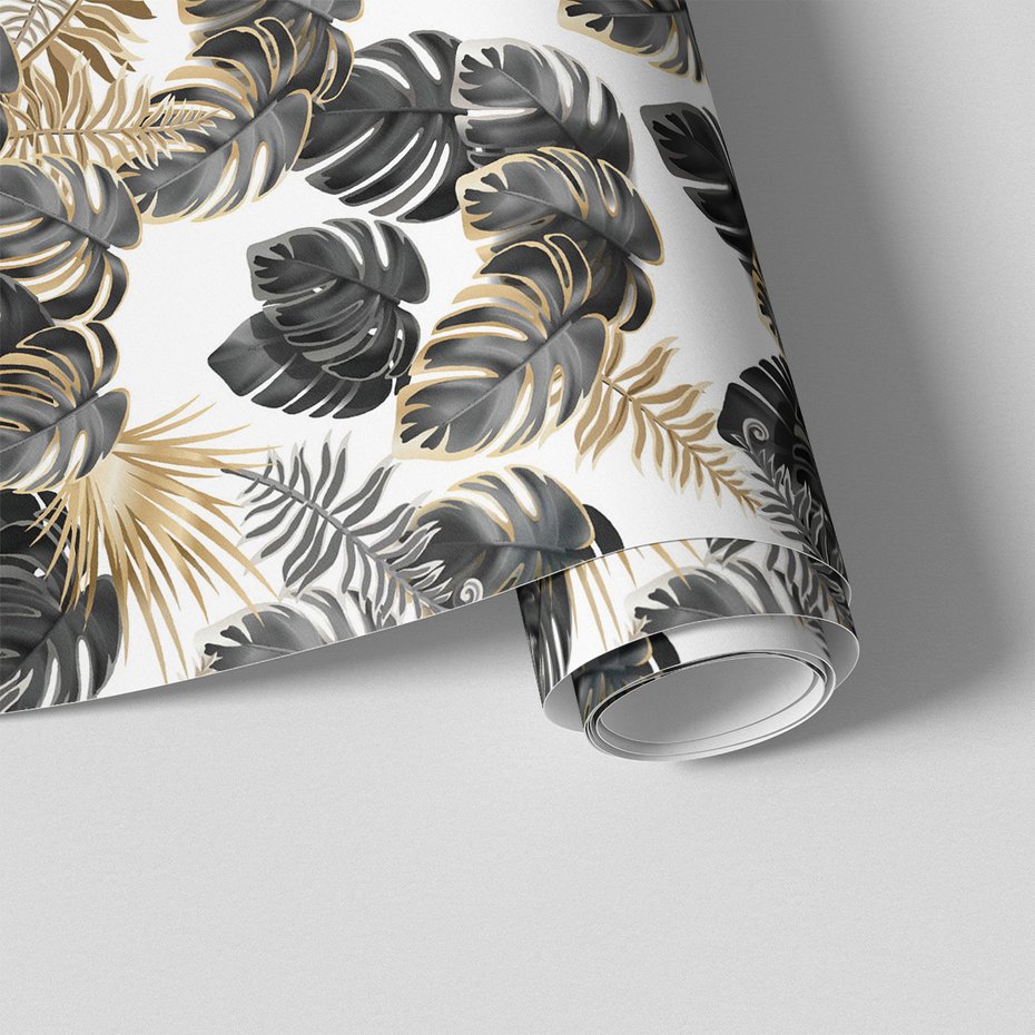 Tapeta - liście, monstera, ornamenty