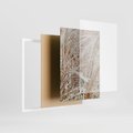 Zestaw obrazy w ramie, plakaty - roślina, beżowy, dekoracja - rama biała
