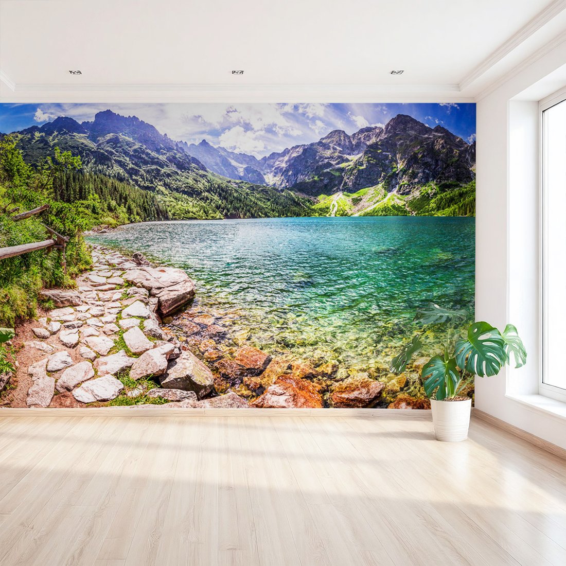 Fototapeta - góry, jezioro, las