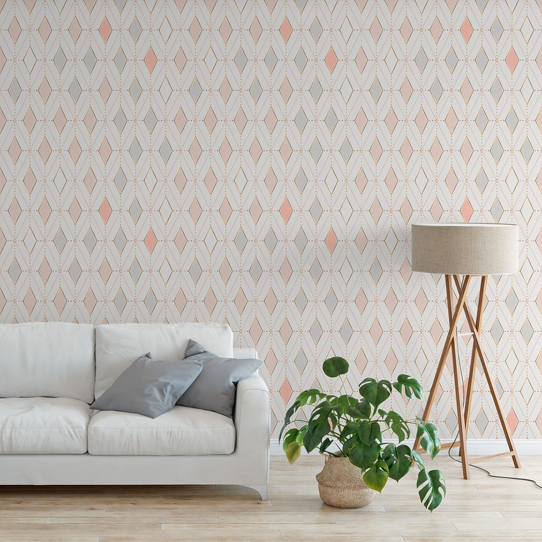 Tapeta - romby, kropki, linie