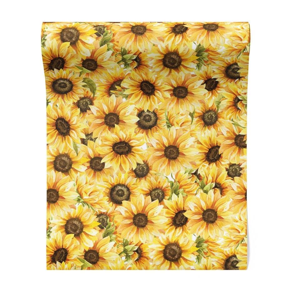 Tapeta - słoneczniki, płatki, liście