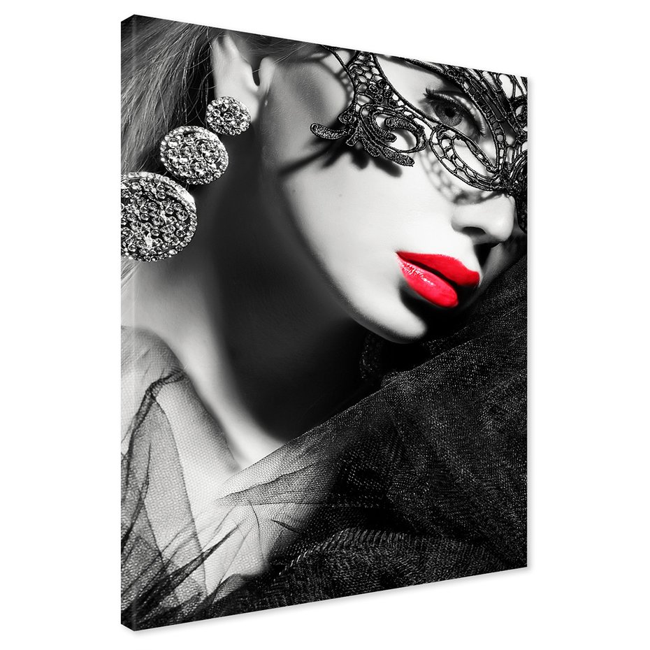 Obraz na płótnie - maska, portret, czerwień